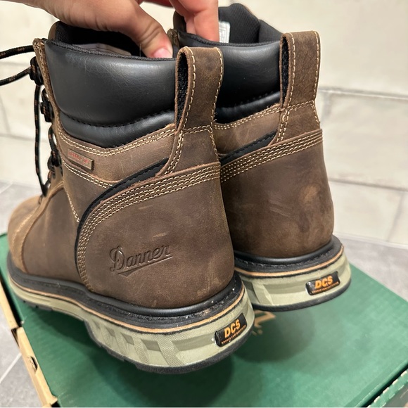 Danner steel toe yard boot work brown leather lace up waterproof slip resistant - Picture 6 of 13